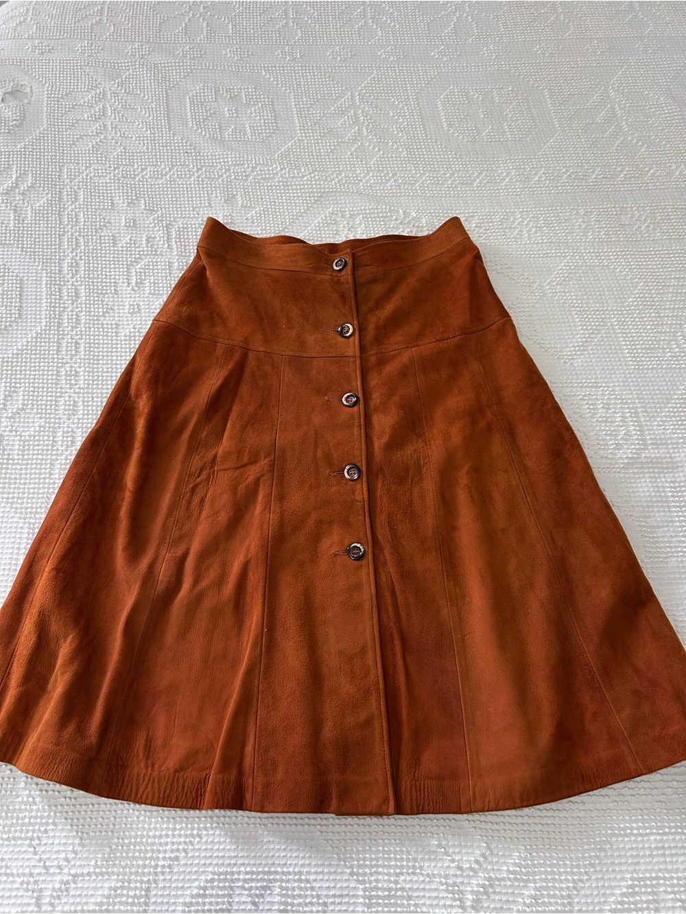 Suede leather skirt